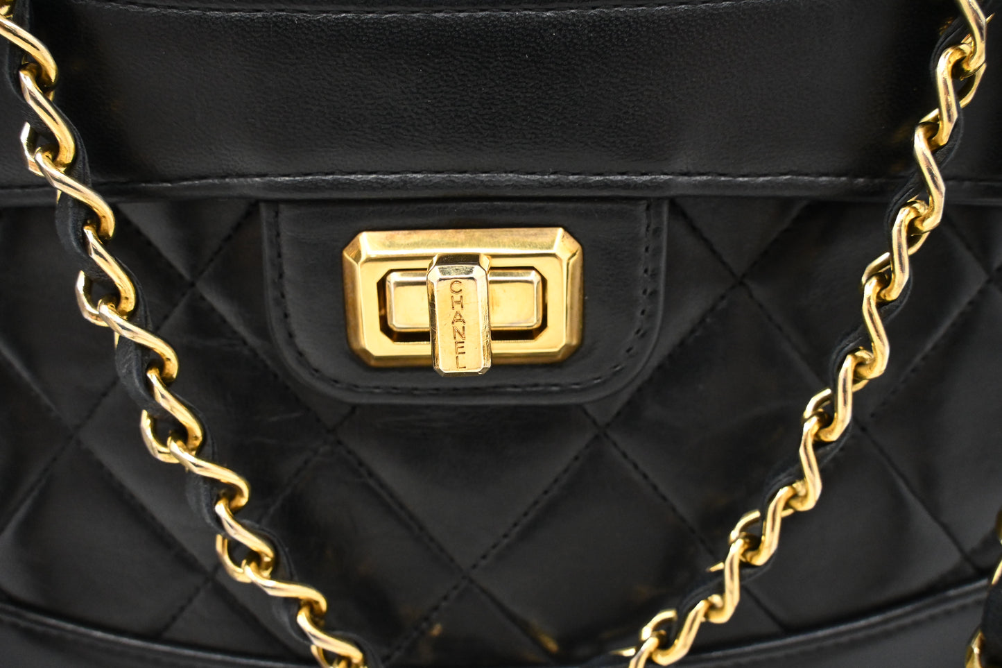 Chanel Trapezoid Flap in Black Matelassé Leather