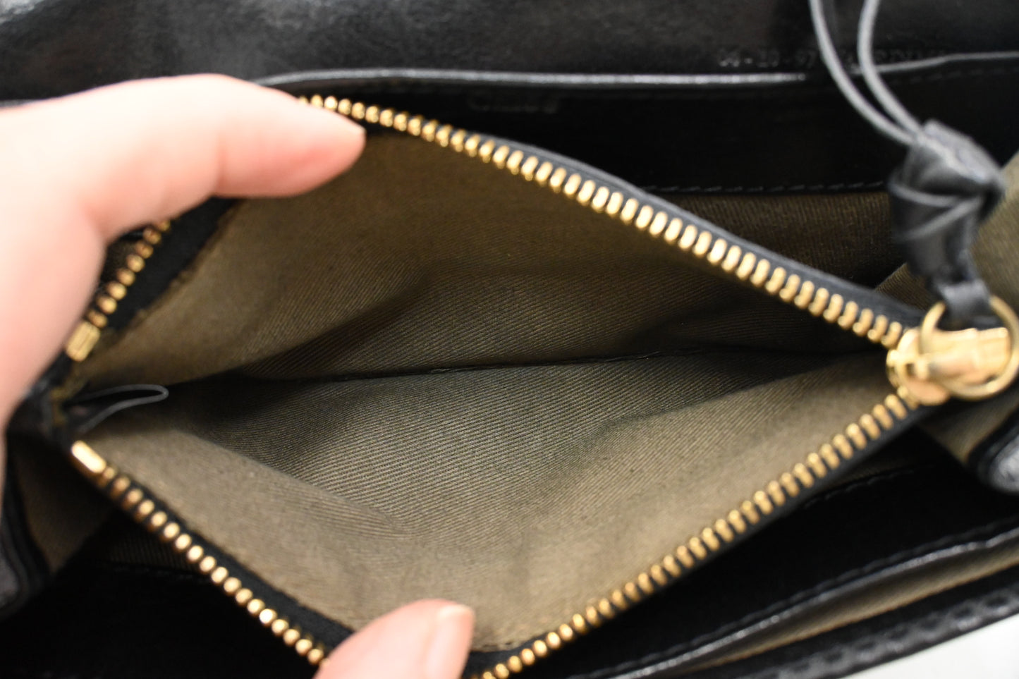 Chloe Long Wallet in Brown Canvas and Black Leather