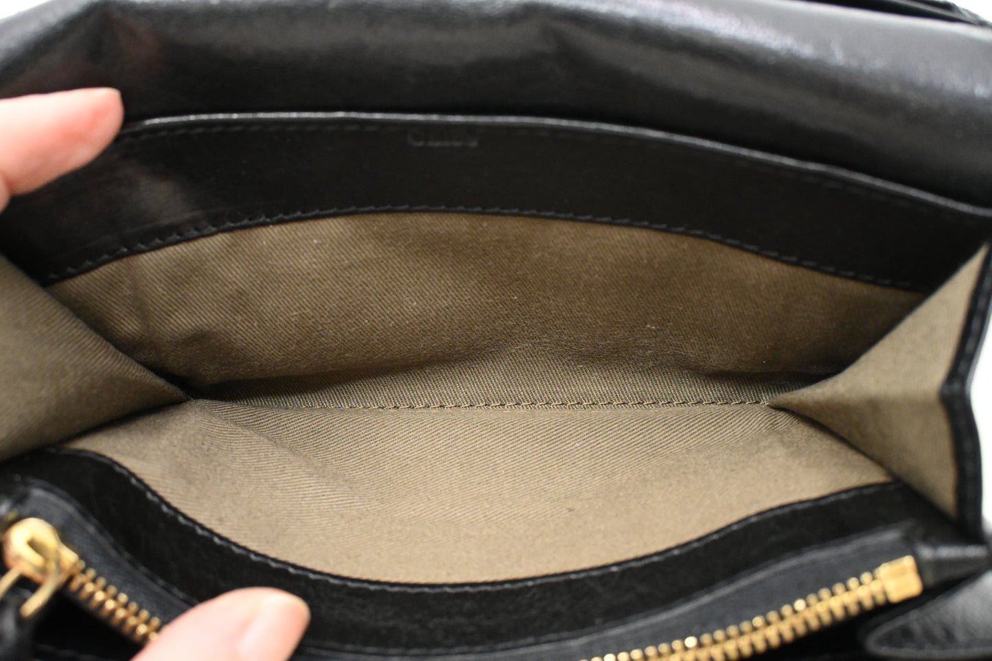 Chloe Long Wallet in Brown Canvas and Black Leather