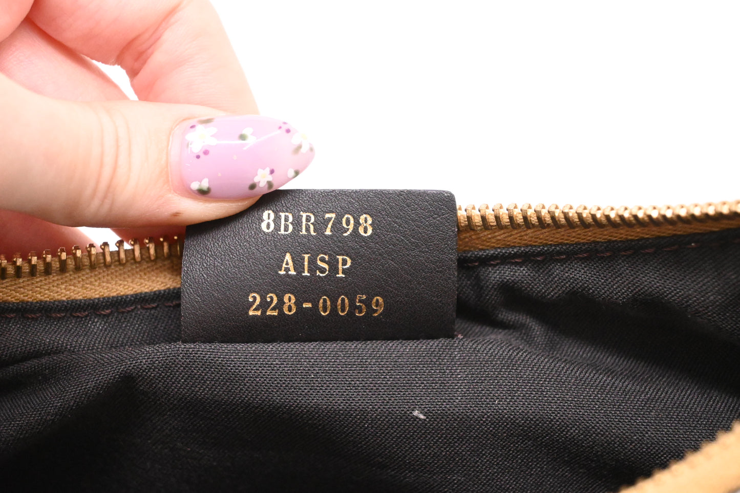 Fendi Small Fendigraphy in Gold Leather