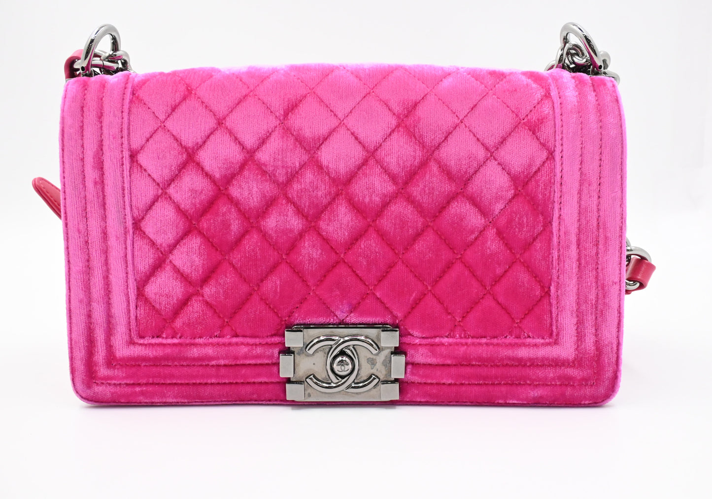 Chanel Medium Boy in Pink Velvet