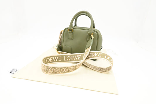 Loewe Amazona 16 Square Bag in Nappa Green Leather