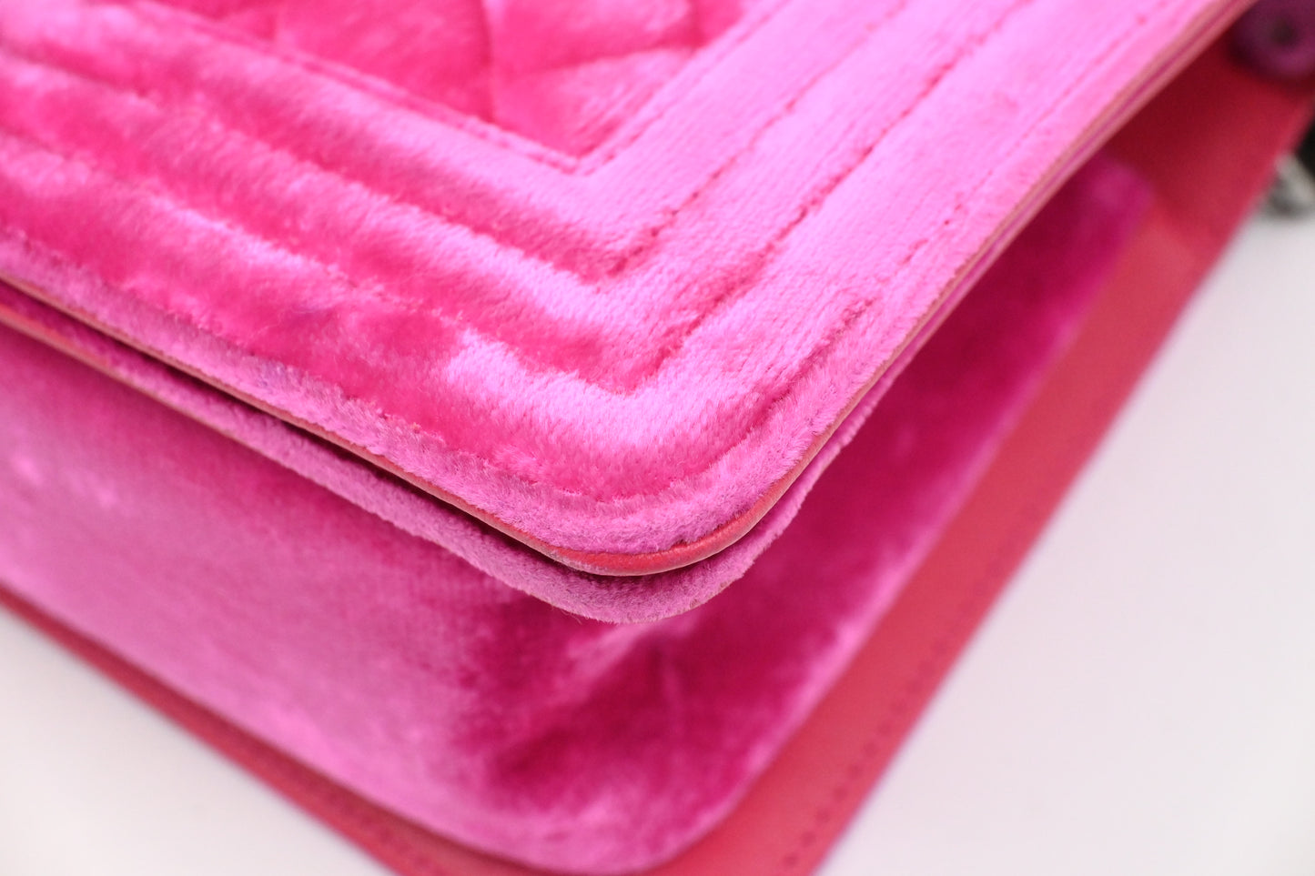 Chanel Medium Boy in Pink Velvet