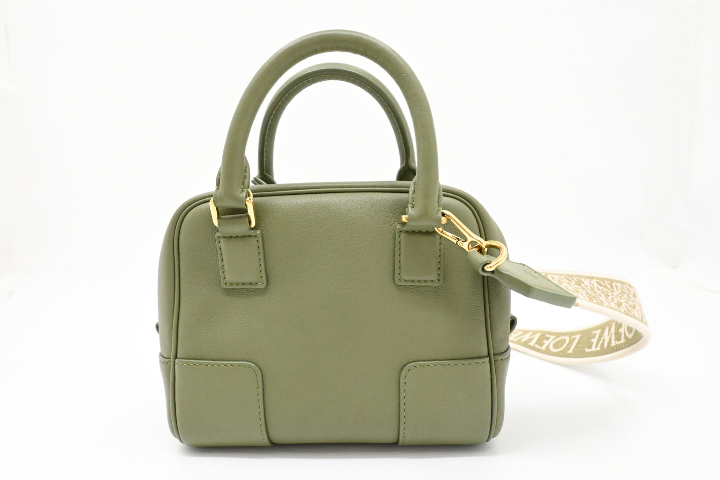 Loewe Amazona 16 Square Bag in Nappa Green Leather