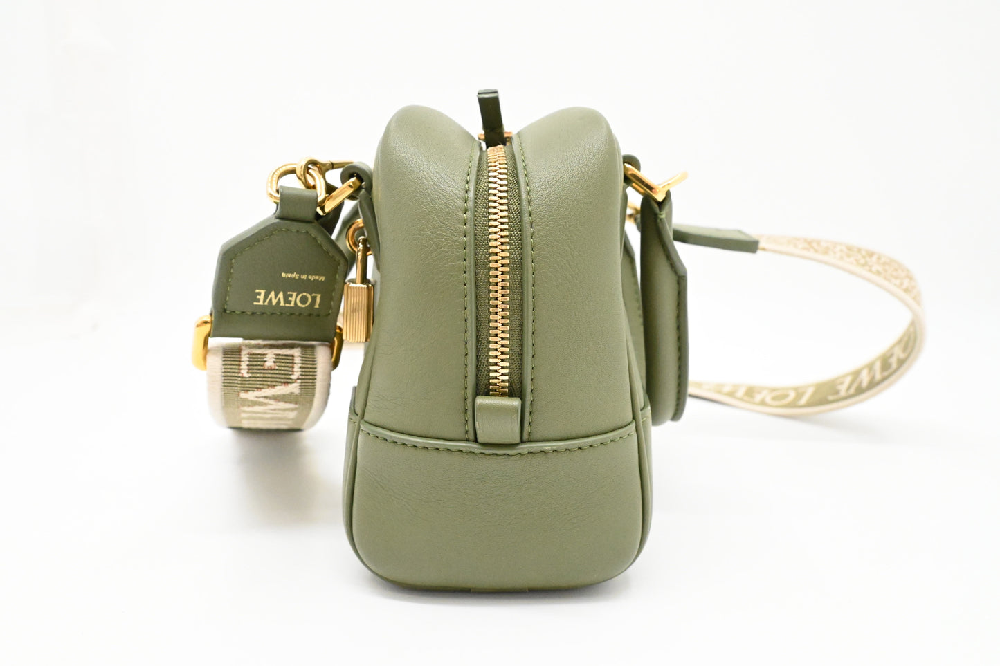 Loewe Amazona 16 Square Bag in Nappa Green Leather