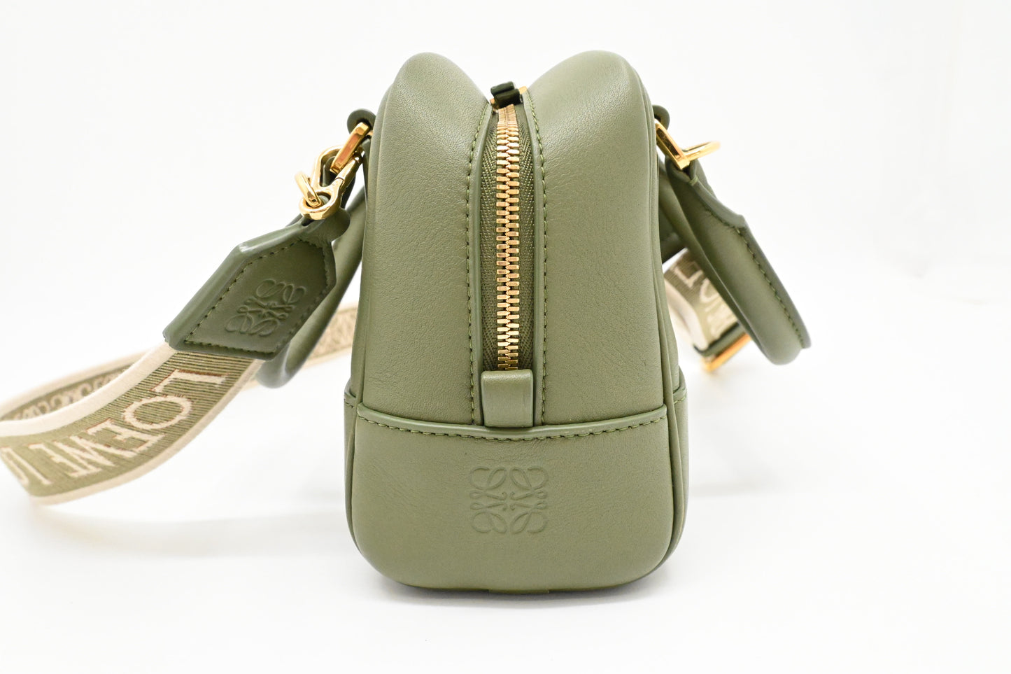 Loewe Amazona 16 Square Bag in Nappa Green Leather