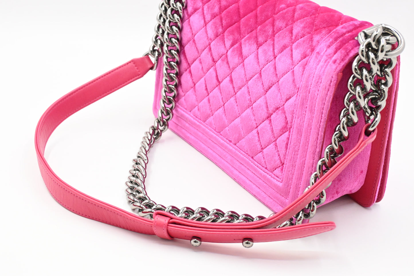 Chanel Medium Boy in Pink Velvet