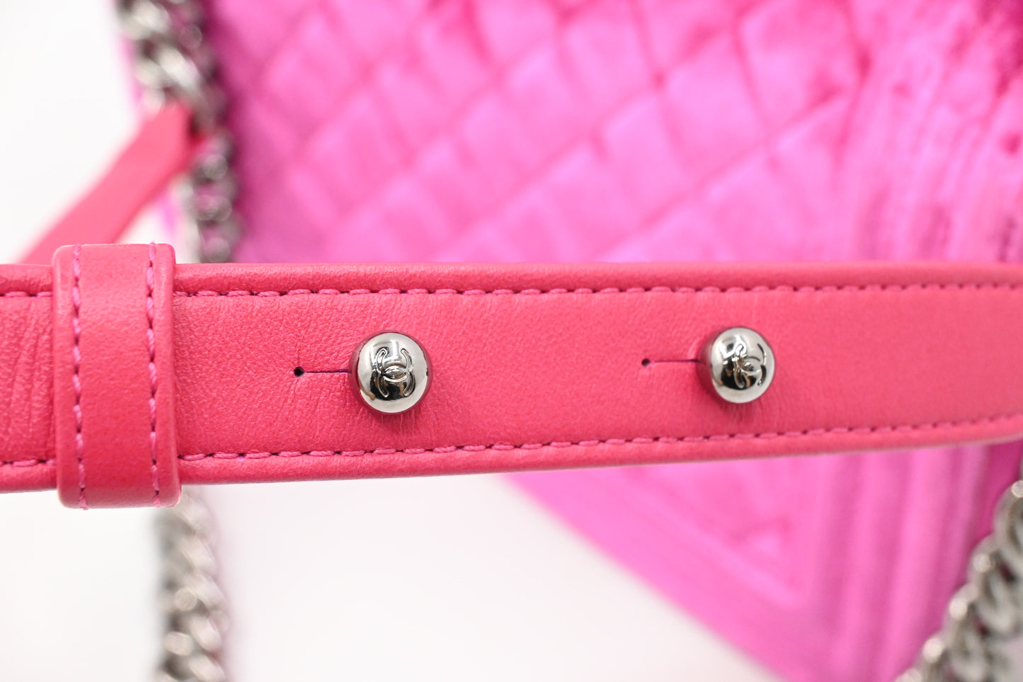 Chanel Medium Boy in Pink Velvet