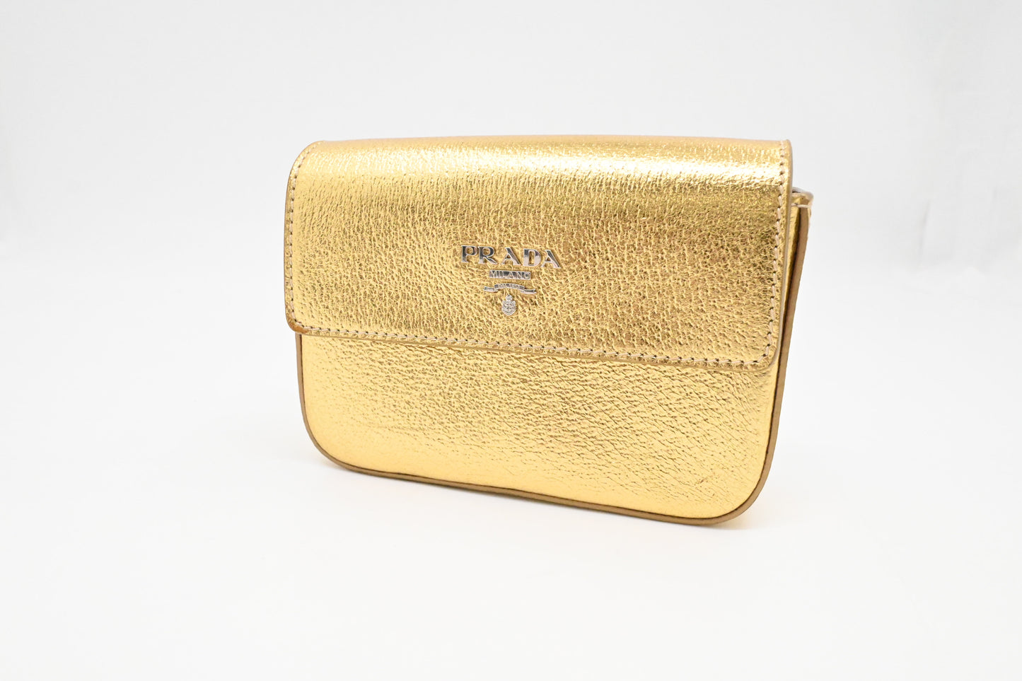 Prada Pouch in Gold Leather
