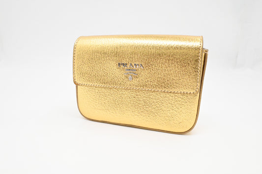 Prada Pouch in Gold Leather
