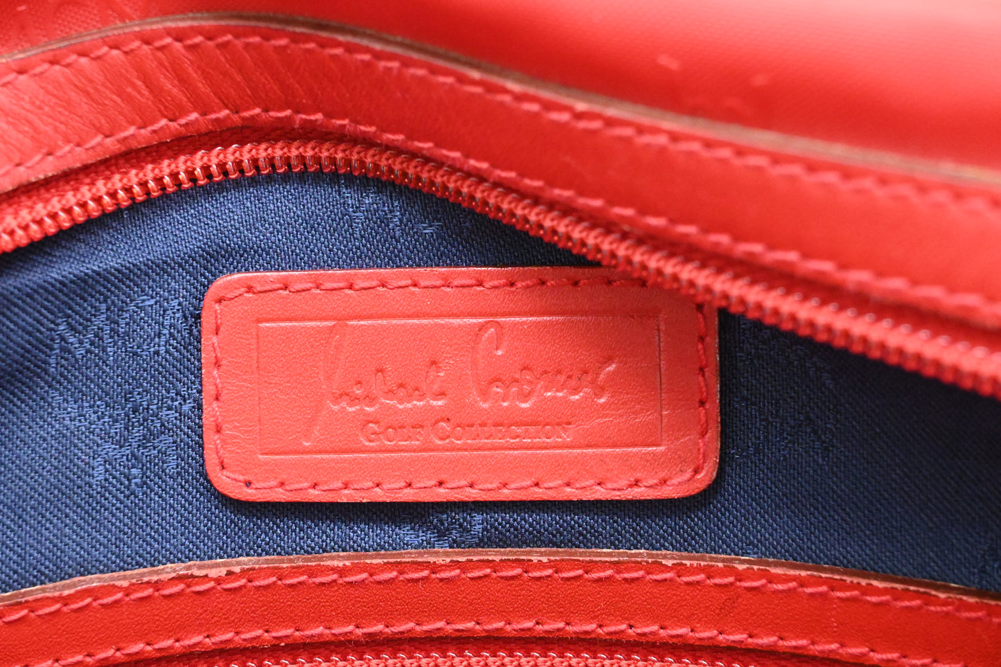 MCM Boston Bag in Red Coated Canvas