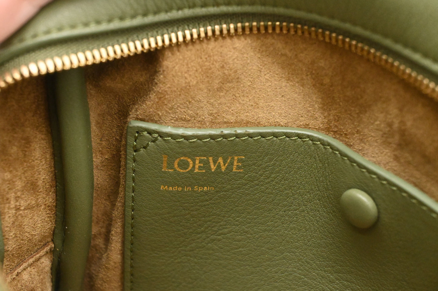 Loewe Amazona 16 Square Bag in Nappa Green Leather