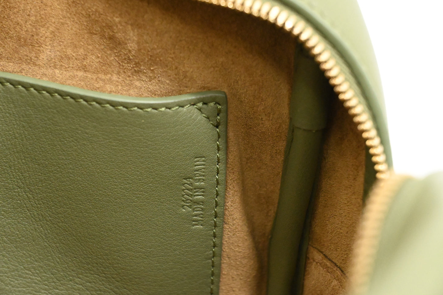 Loewe Amazona 16 Square Bag in Nappa Green Leather