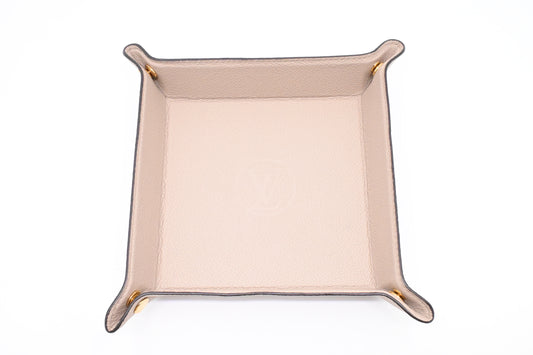 Louis Vuitton Jewelry Tray in Beige Leather