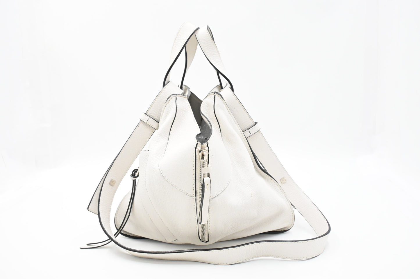 Loewe Mini Hammock in White Leather