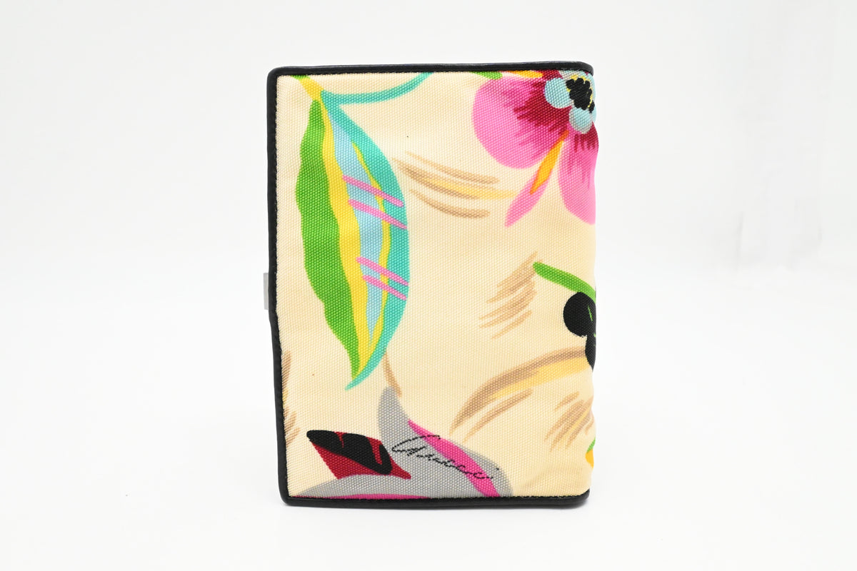 Gucci Agenda in Flower Canvas and Black Leather
