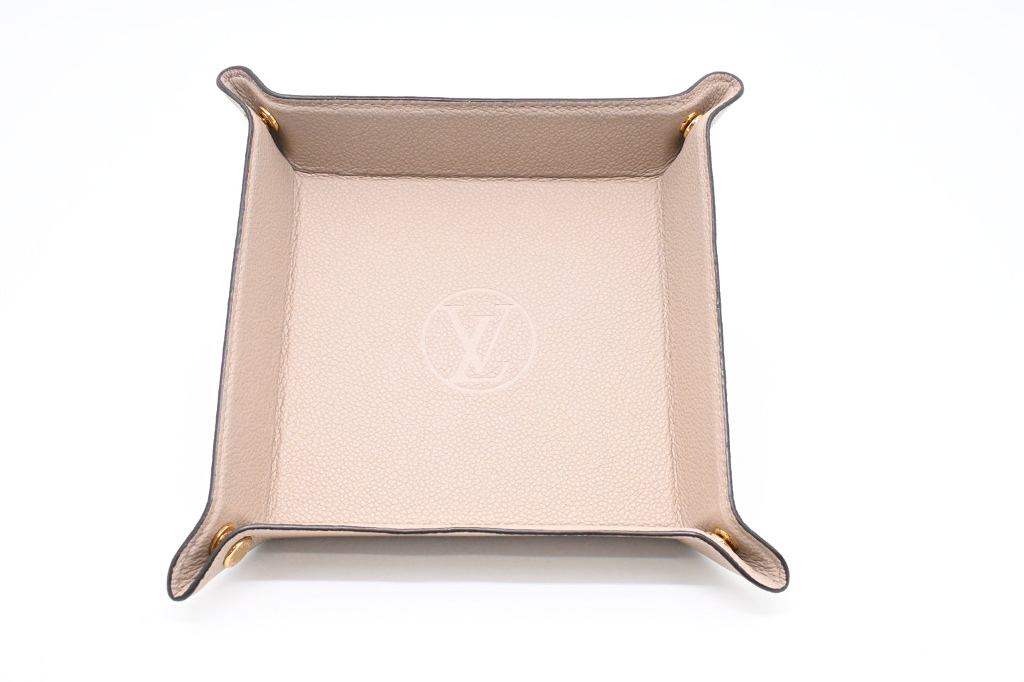 Louis Vuitton Jewelry Tray in Beige Leather
