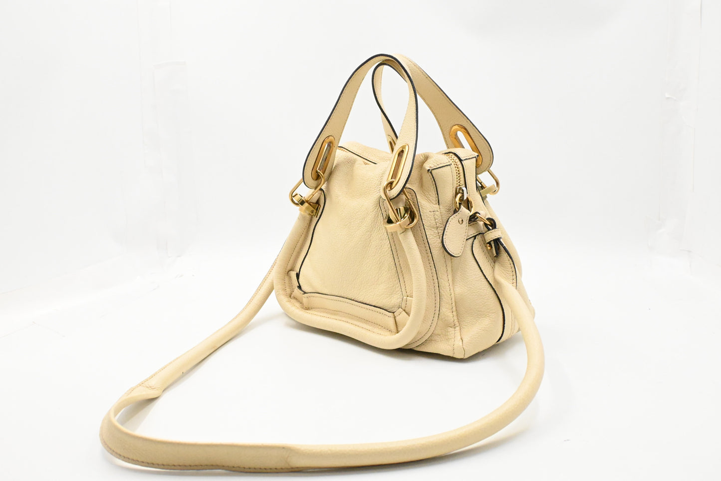 Chloe Paraty 2way Bag in Beige Leather