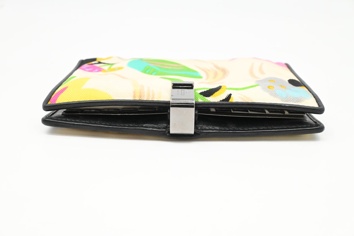 Gucci Agenda in Flower Canvas and Black Leather
