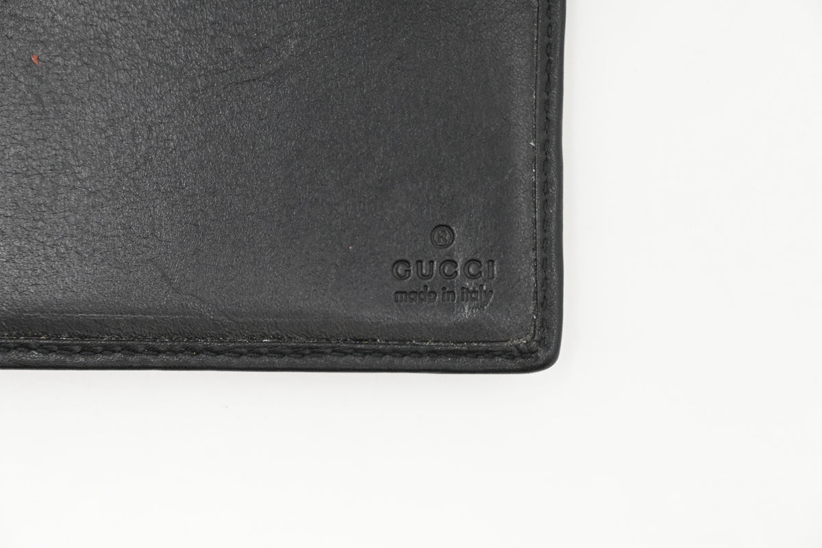 Gucci Agenda in Flower Canvas and Black Leather