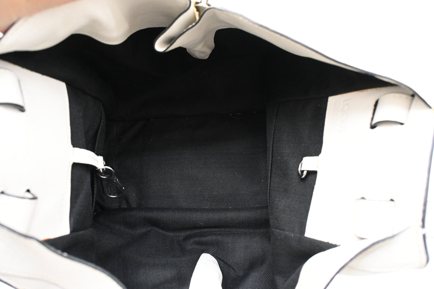 Loewe Mini Hammock in White Leather