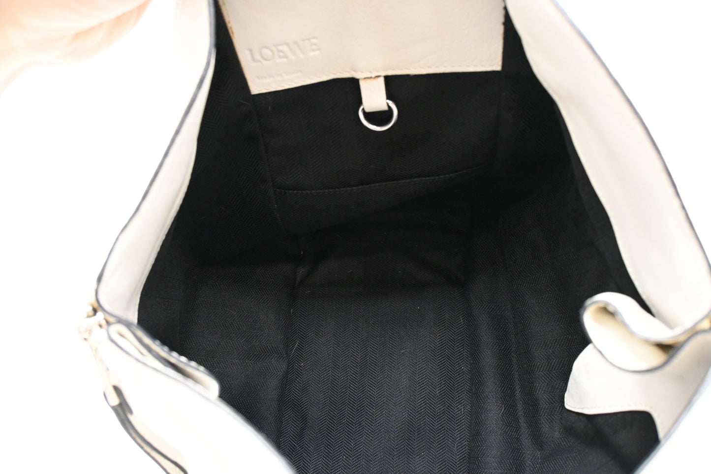Loewe Mini Hammock in White Leather