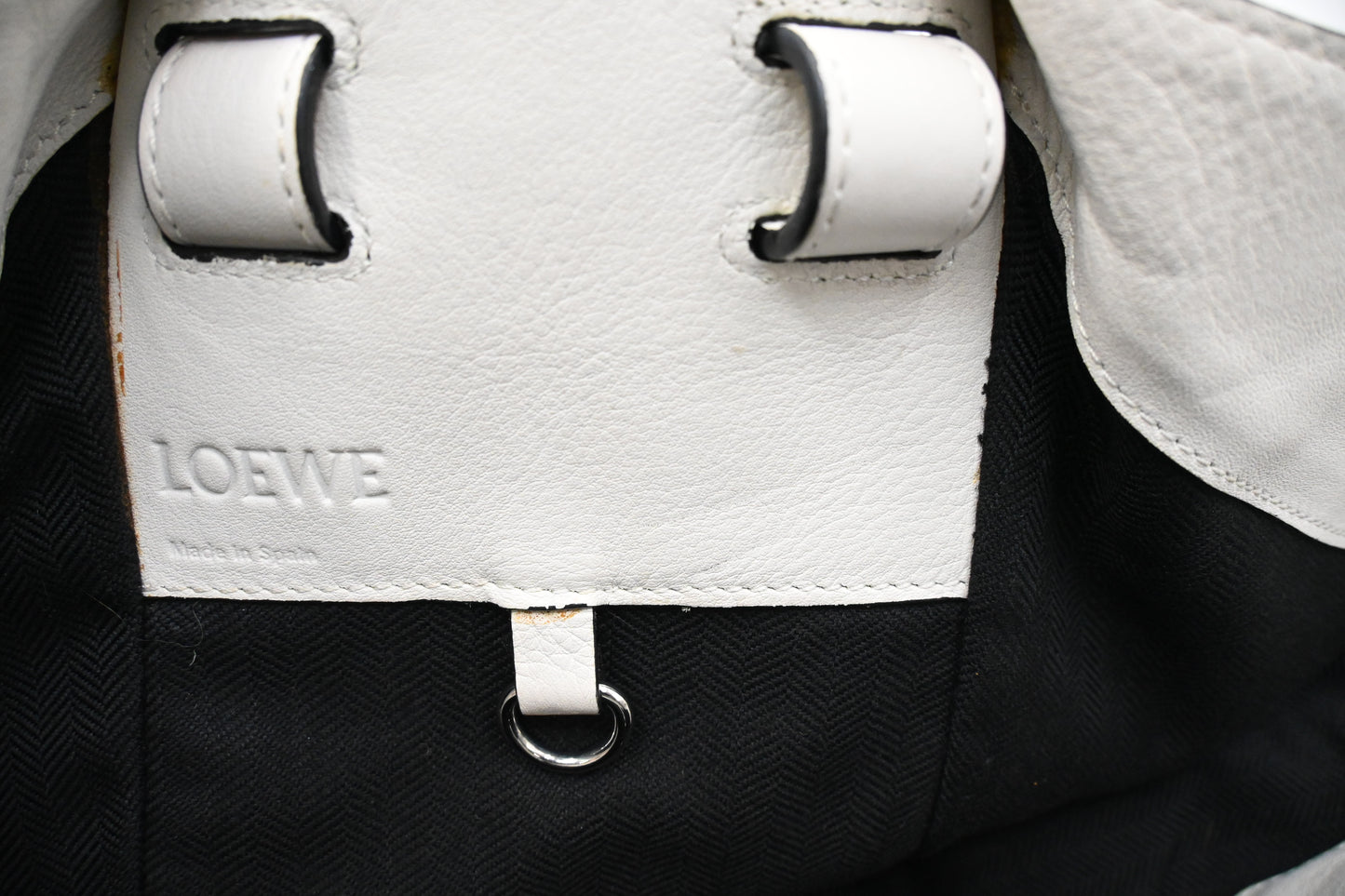 Loewe Mini Hammock in White Leather