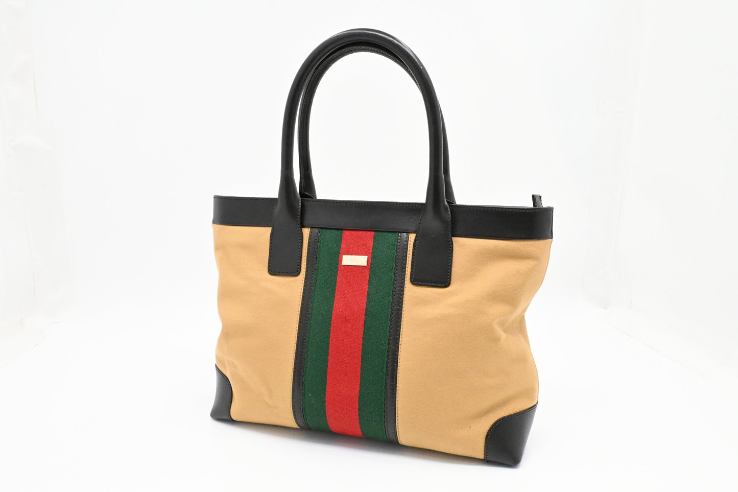 Gucci Sherry Handbag Bag in Brown Canvas