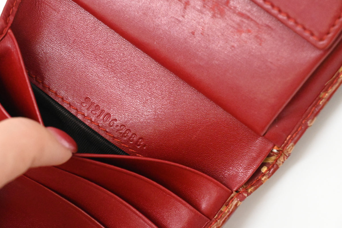 Gucci Bow Compact Wallet in Burgundy Leather