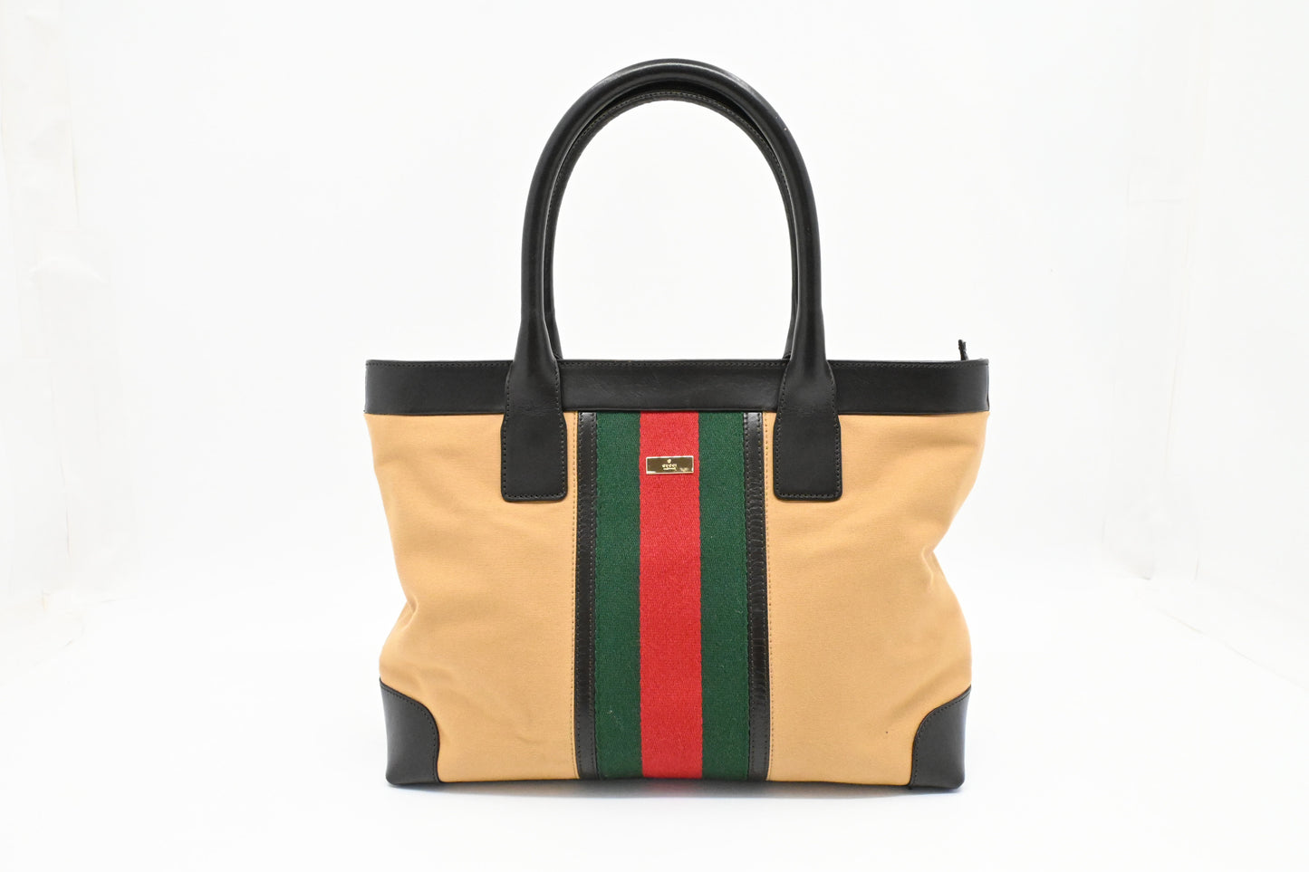 Gucci Sherry Handbag Bag in Brown Canvas