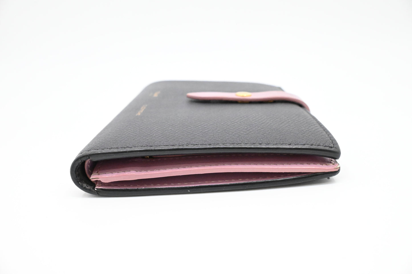 Celine Compact Wallet in Black and Purple Leather