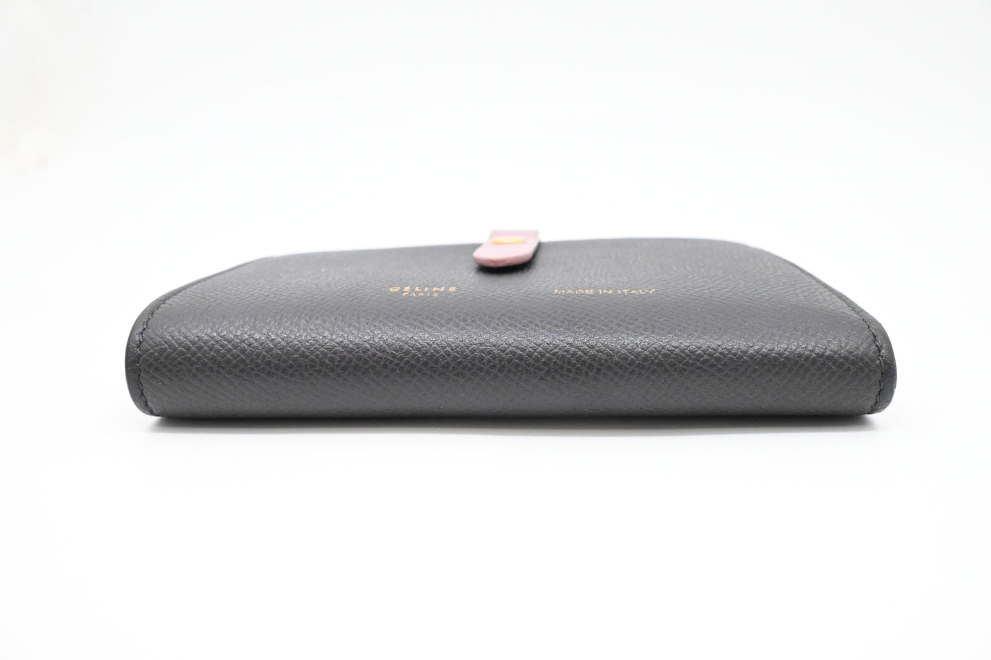 Celine Compact Wallet in Black and Purple Leather