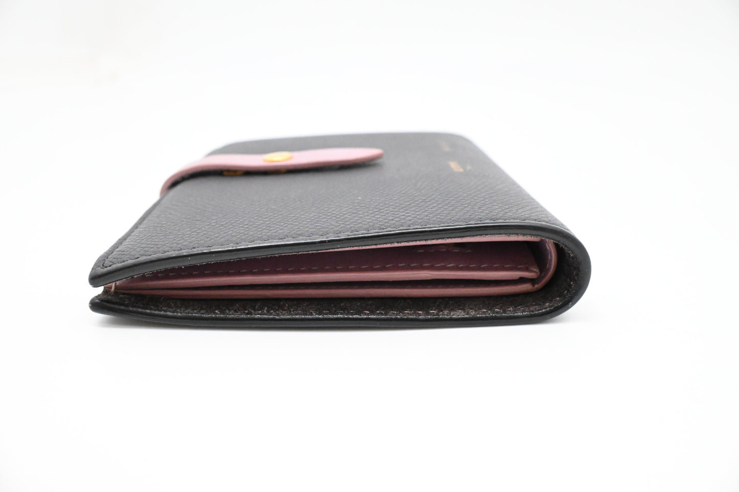 Celine Compact Wallet in Black and Purple Leather