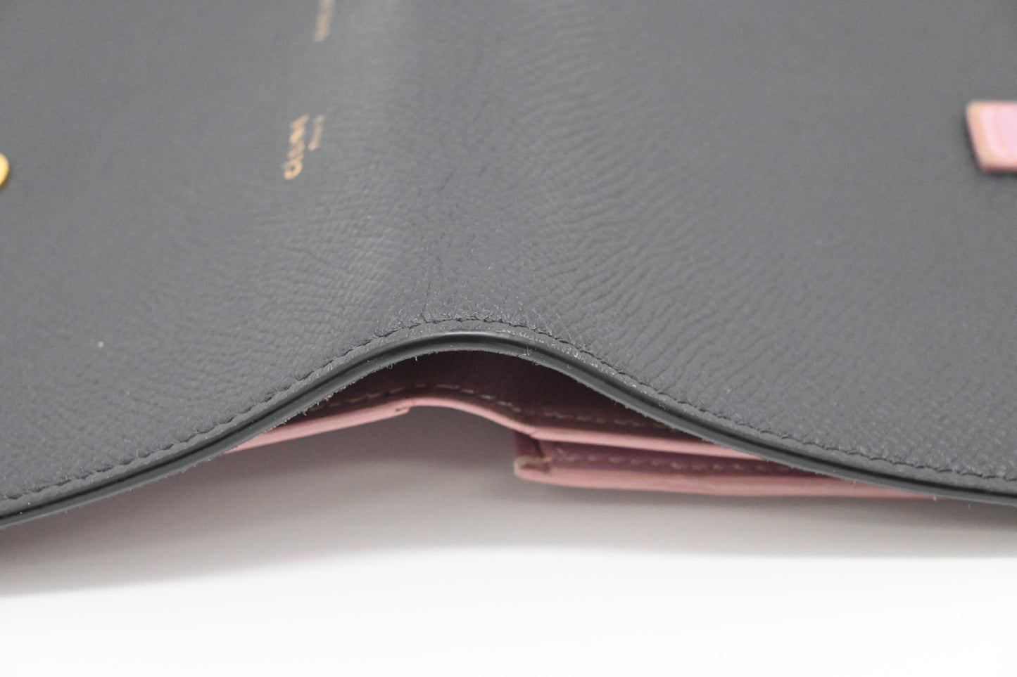 Celine Compact Wallet in Black and Purple Leather