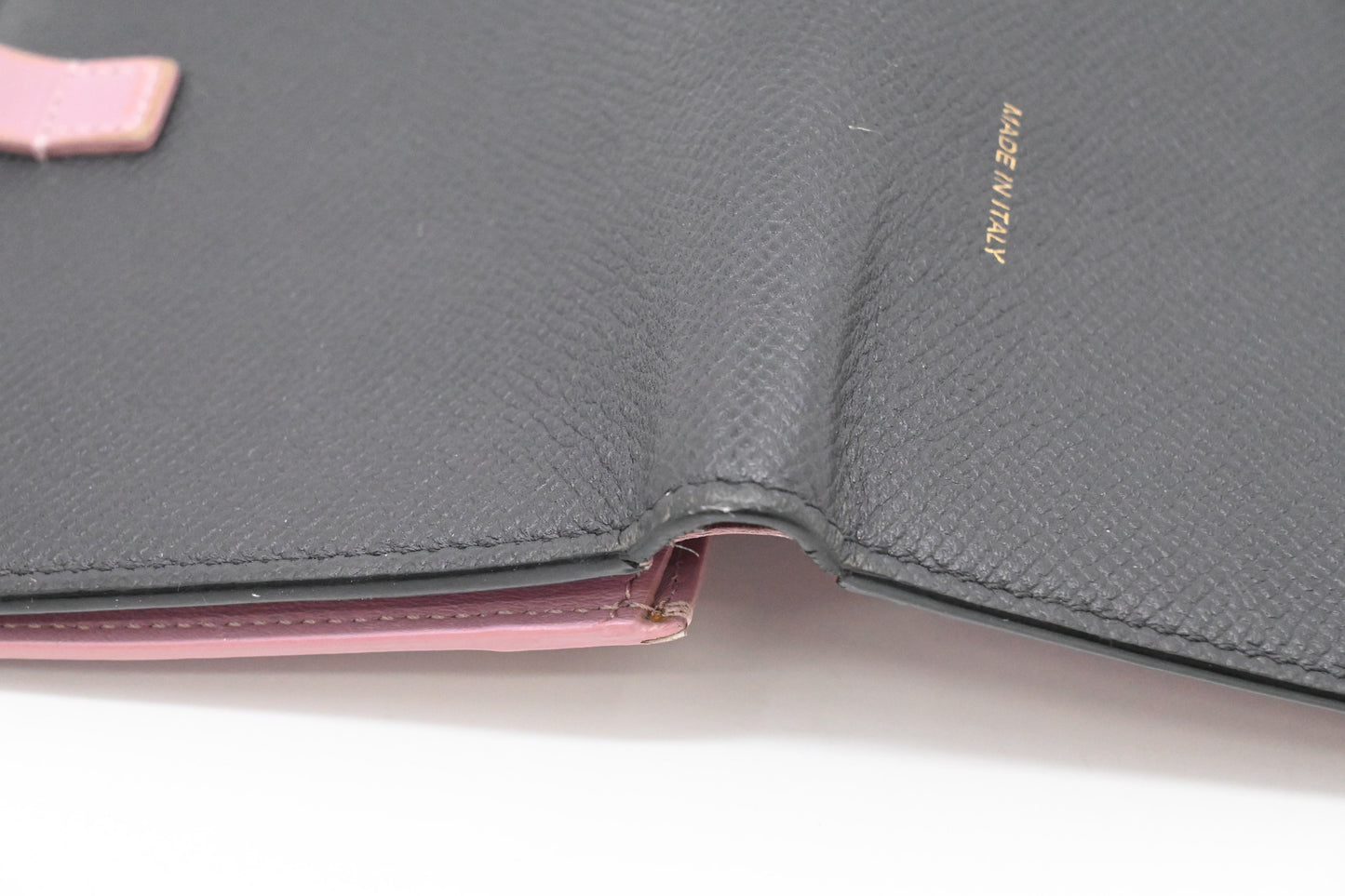 Celine Compact Wallet in Black and Purple Leather