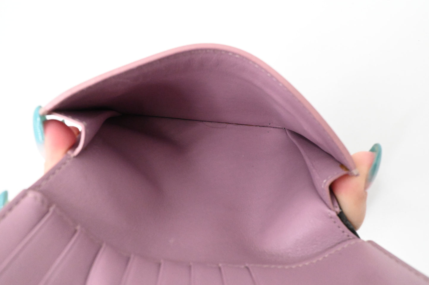 Celine Compact Wallet in Black and Purple Leather