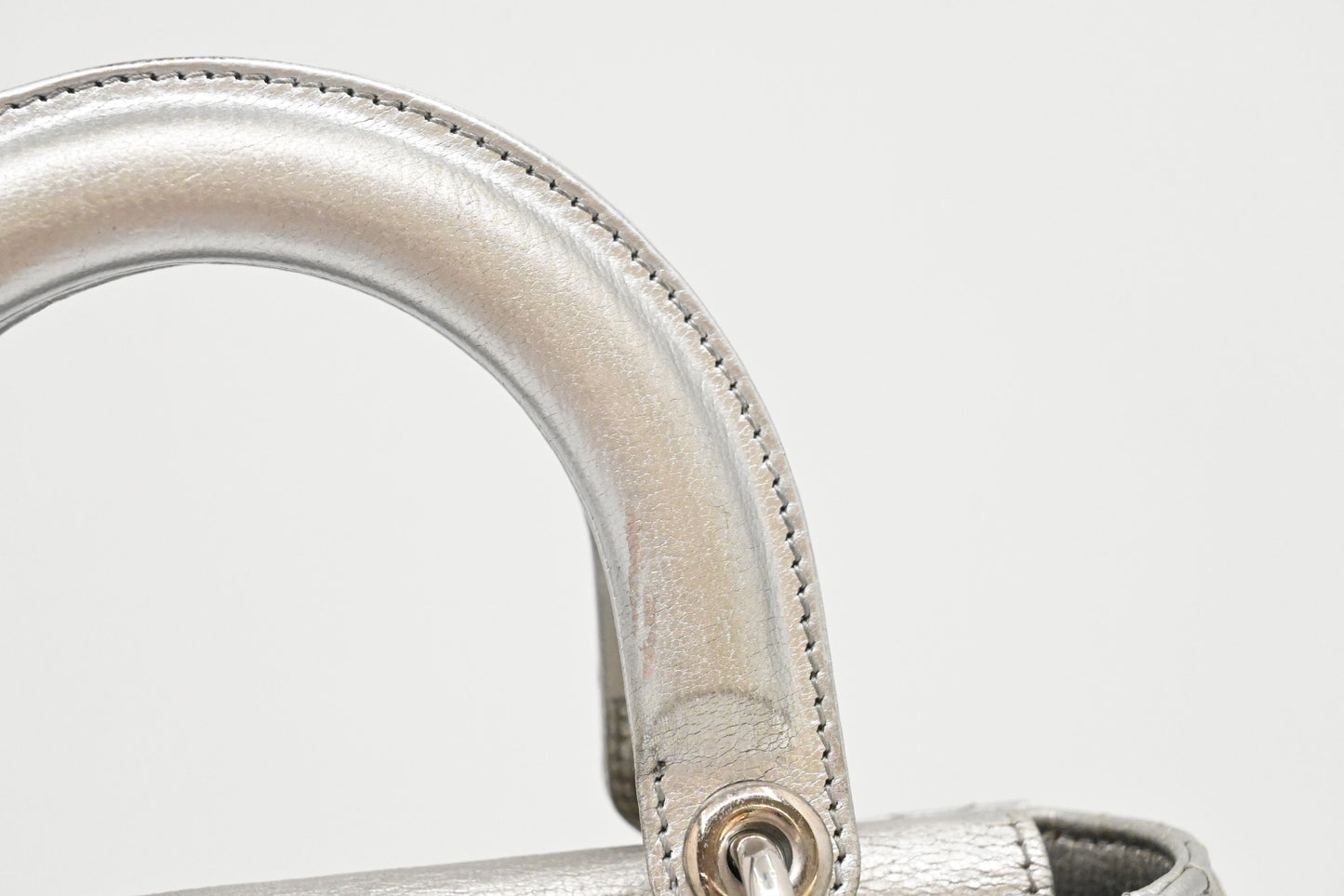 Dior Small Lady Dior MyABCDior in Silver Cannage Leather