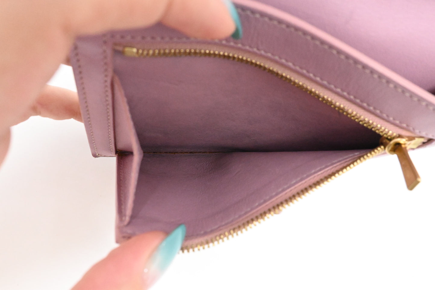 Celine Compact Wallet in Black and Purple Leather