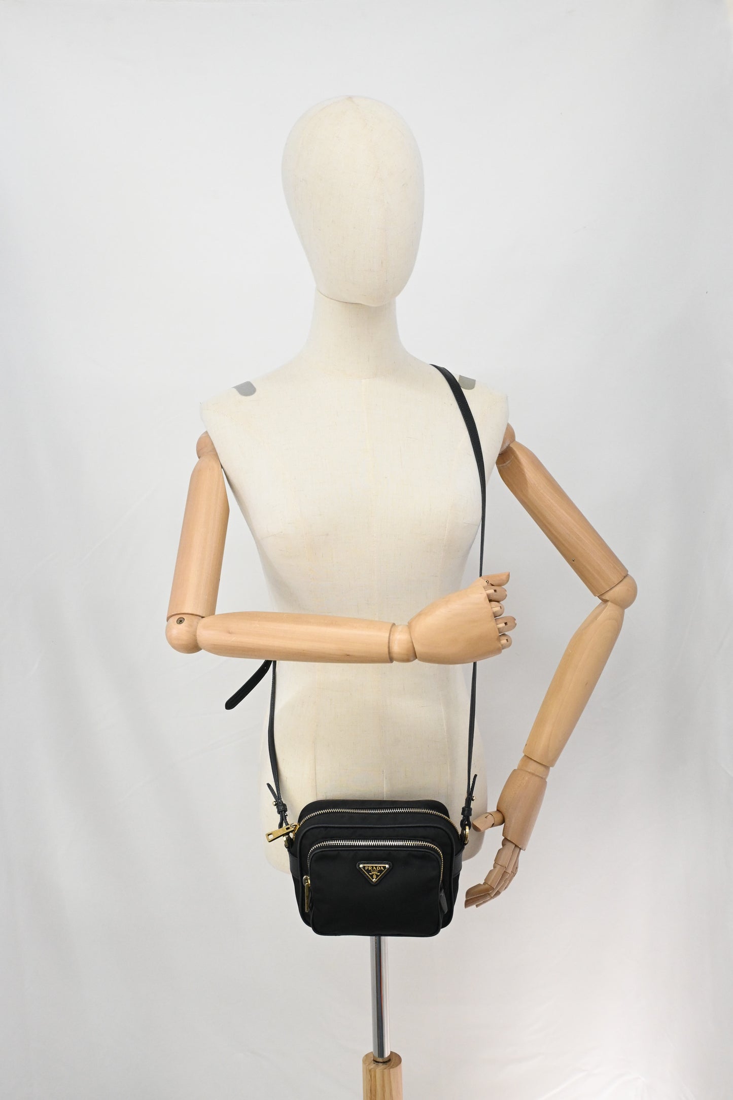 Prada Small Camera Bag in Black Nylon