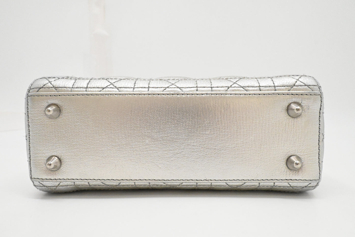 Dior Small Lady Dior MyABCDior in Silver Cannage Leather