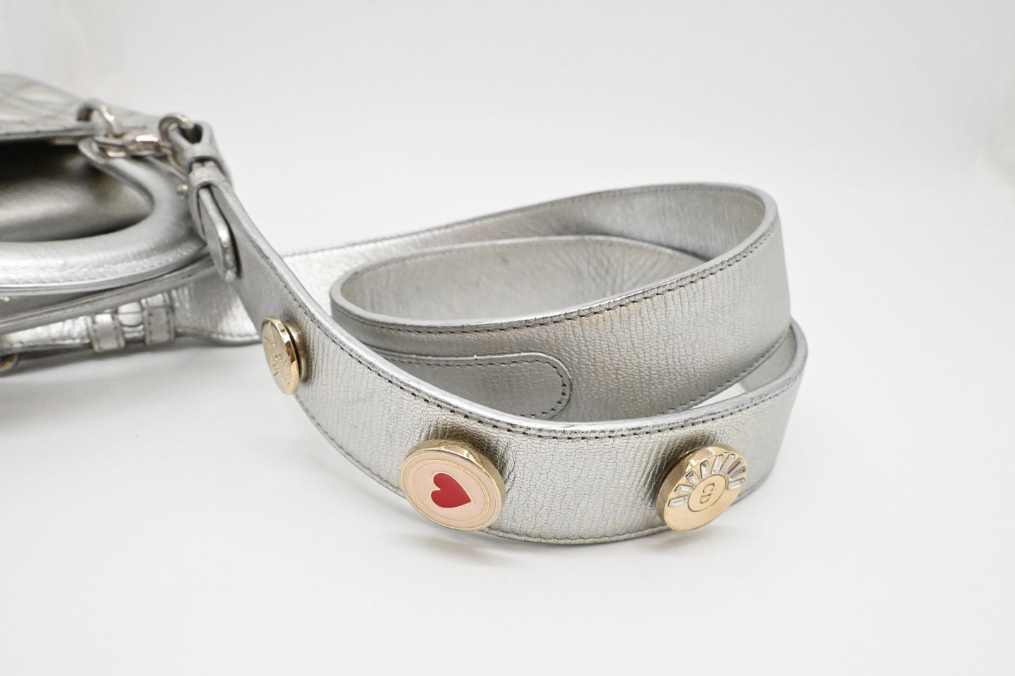 Dior Small Lady Dior MyABCDior in Silver Cannage Leather