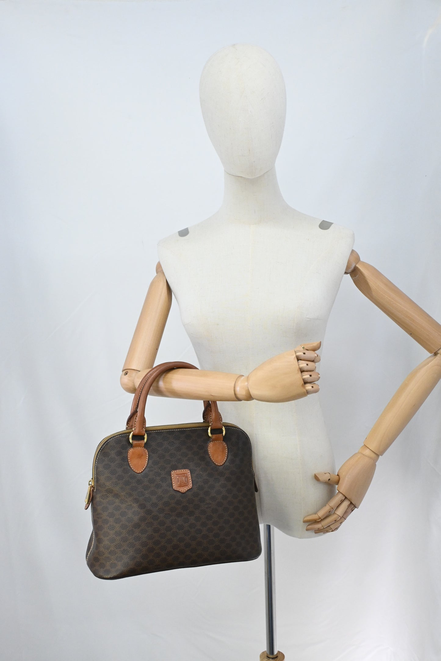 Celine Handbag in Brown Macadam Canvas