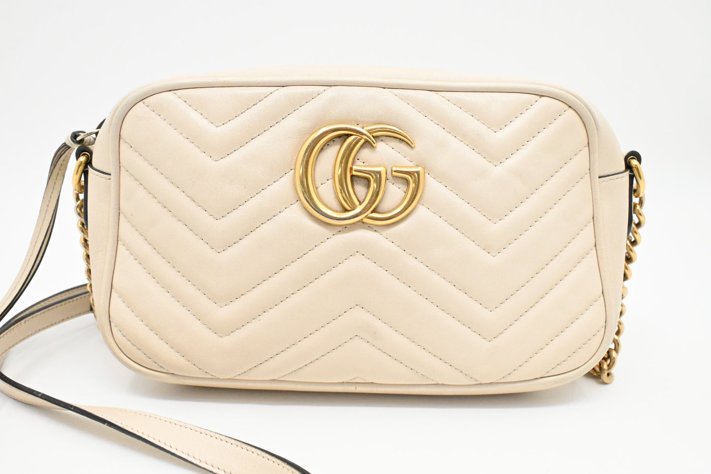 Gucci Marmont Crossbody Bag in White Leather