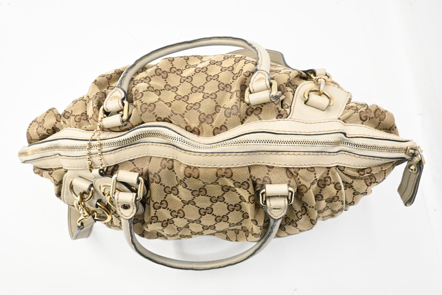 Gucci Sukey in GG Canvas and Cream Leather