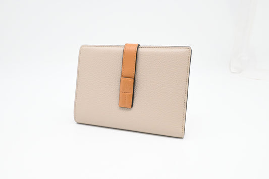 Loewe Bifold Wallet in Beige, Brown and Pink Leather
