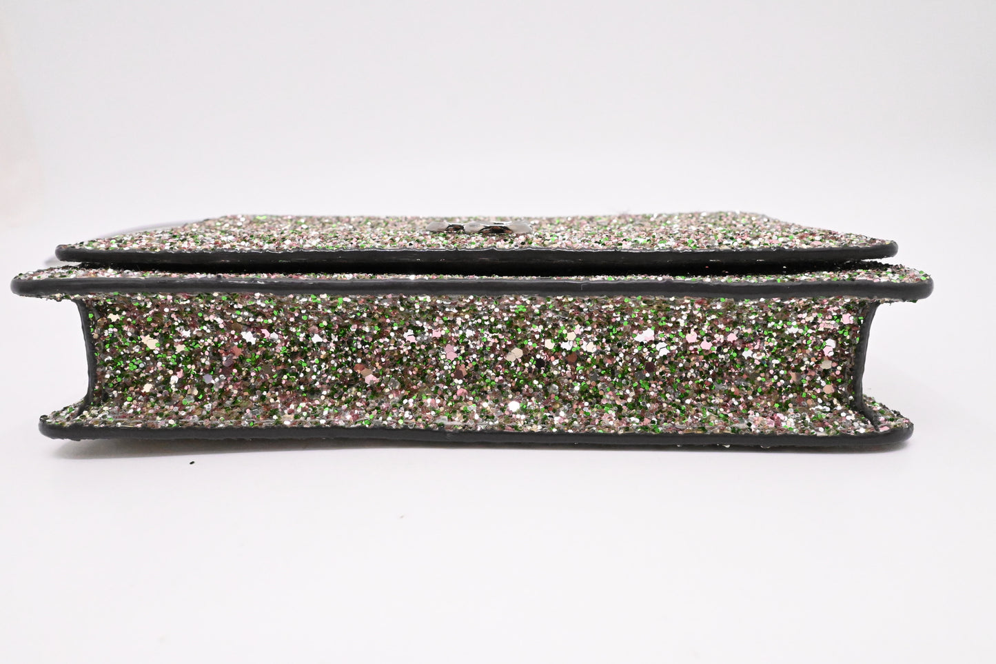 Jimmy Choo Palace Crossbody Bag in Silver and Green Glittered Leather