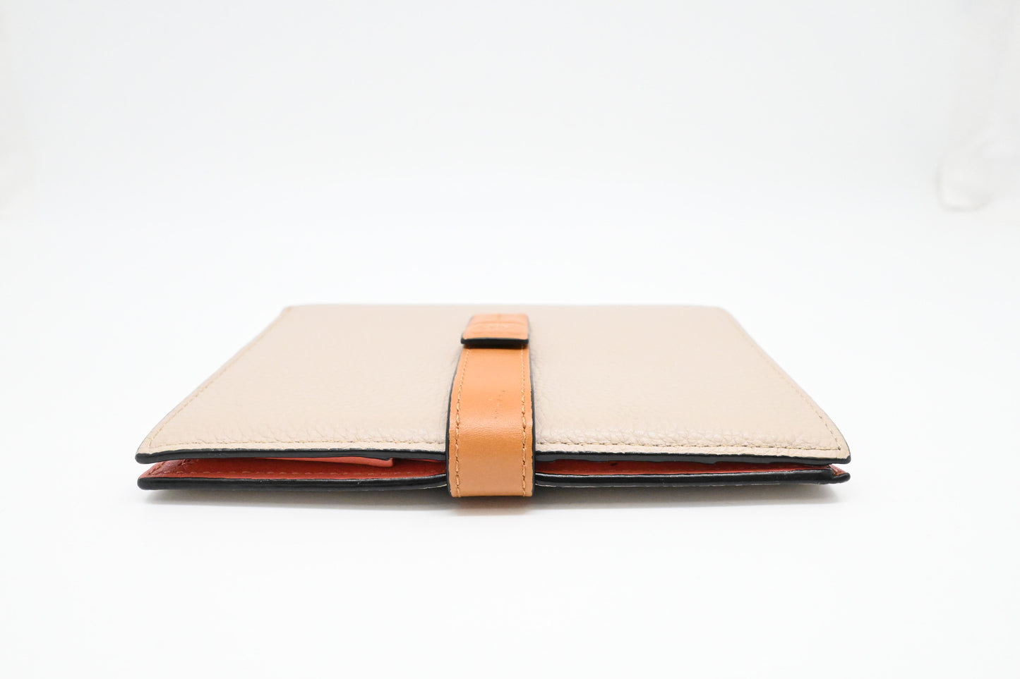 Loewe Bifold Wallet in Beige, Brown and Pink Leather
