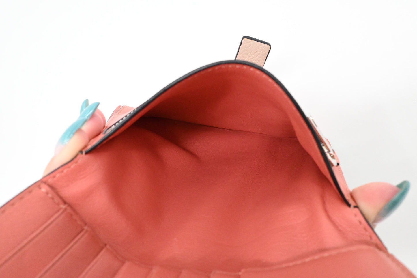 Loewe Bifold Wallet in Beige, Brown and Pink Leather