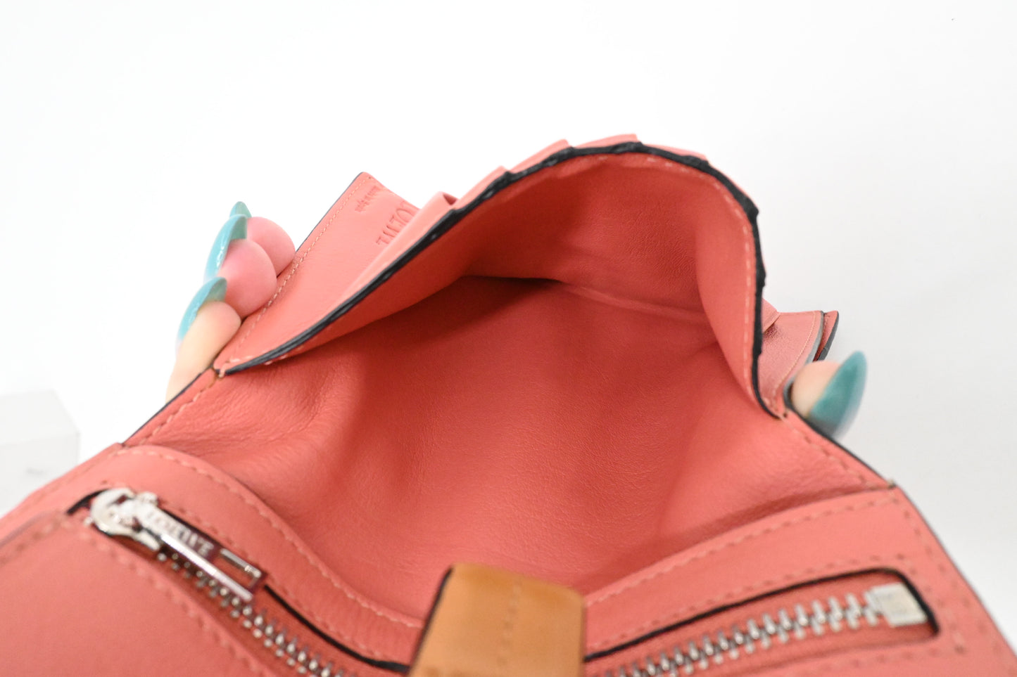 Loewe Bifold Wallet in Beige, Brown and Pink Leather