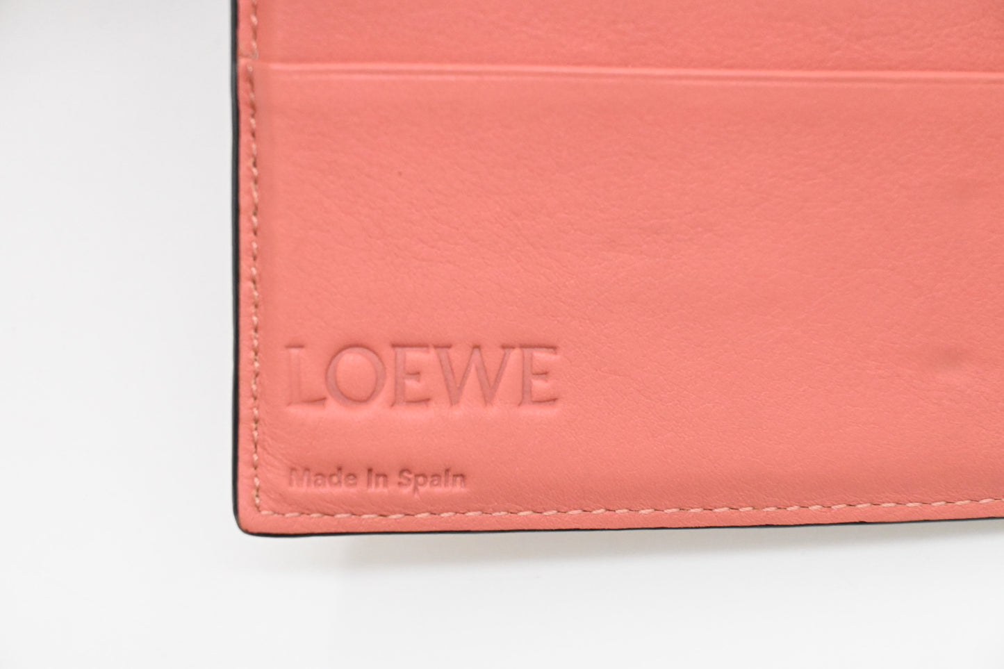 Loewe Bifold Wallet in Beige, Brown and Pink Leather